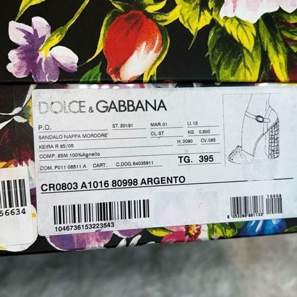 DOLCE & GABBANA Mirrored Heel fancy Wedding heeled sandal silver Shoe - Picture 5 of 7